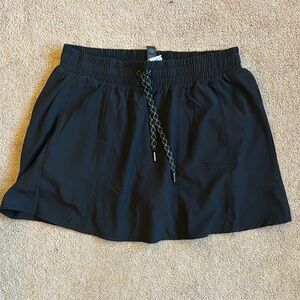 Black Mini Skirt with Drawstring